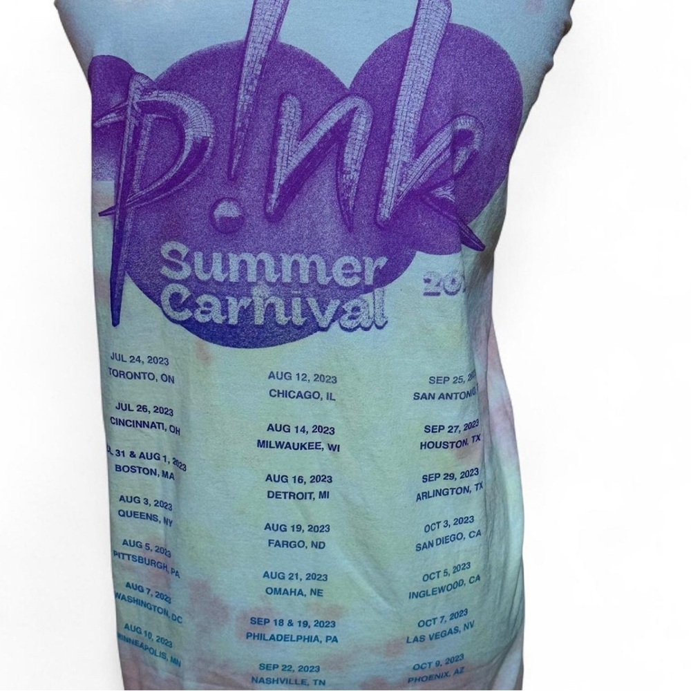 PINK XL 100% Cotton Concert Tour Tee Tye Dye P-P 22” L 25” - Picture 4 of 5